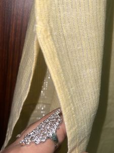 W Shiny Yellow Kurta Set(Only Dupatta &amp; Kurti )