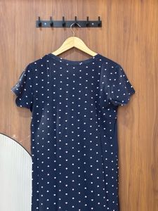 Navy Polka Dot Dress