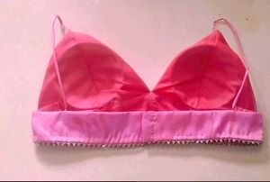 Pink Satin Bralette Blouse