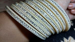 Elegant Stone-Studded Bangle Set