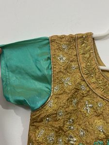 Green &amp; Gold Ethnic Dress