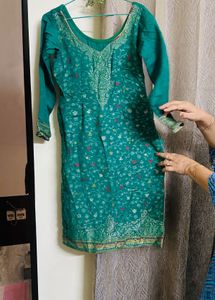 Winter Green Embroidered Salwar Kameez