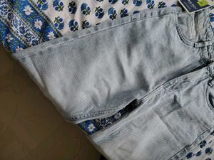 Light Blue Straight Leg Jeans