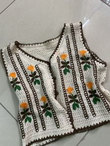 Crop Embroidered Shrug