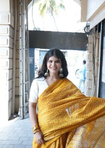 Mustard Zig-Zag Saree