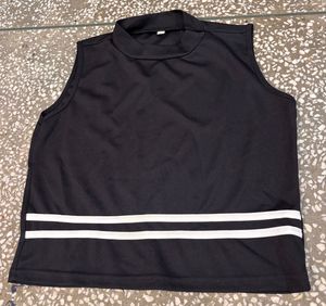 Sleeveless Black  Crop Top