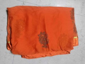 Soft Chiffon Orange Saree