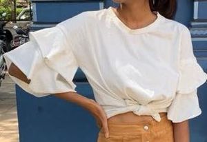 Frill Hand White Top