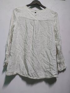 White Embroidery Top For Women
