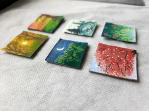 6 Mini Paintings For Decoration
