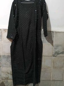Black Colour Sequins Work Kurta