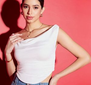 White Cowl Neck Top