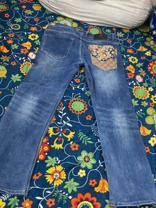 Louis Vuitton  Embellished Wide Leg Jeans