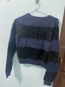 Blue Black Winter Top