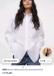 H&amp;M white Oversized shirt