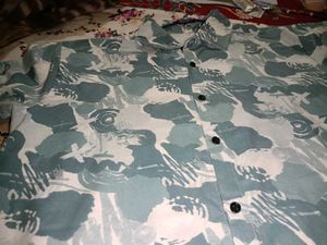 Abstract Print Button Down Shirt