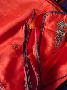 Orange Embroidered Saree