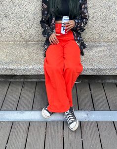 Wide twill trouser