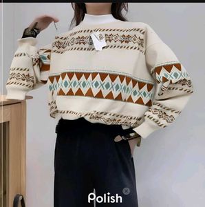 New With Tag Korean Patterned Knit Sweater