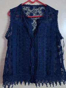 Dark Blue Net Top