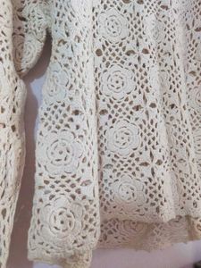 Embroidered Crochet Cotton Top