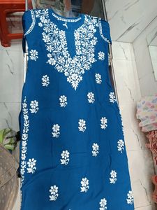 Lakhnavi Hand Embroidery Long Kurti