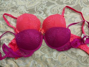 Lace Bras - Pink & Purple, Size 32B (Set of 2)