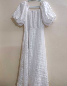 Puff Sleeve White Dress