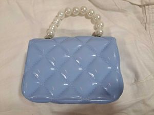 Stylish Mini Handbag – Pearl Handle &amp; Chain Strap