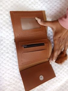 Brown Wallet with Bow Detail