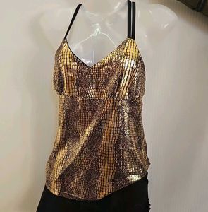 Gold Animal Print Cami Top