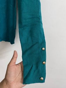 Teal Turtleneck Sweater