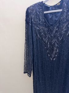 Elegant Beaded Black Maxi Dress