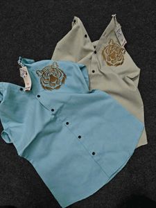 Embroidered Tiger Shirt - 10+ Colour  Size-M L Xl
