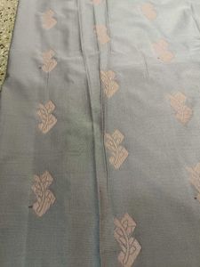 New Silver And Blue Soft Silk Saree