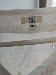 AND White Cut Work  Top