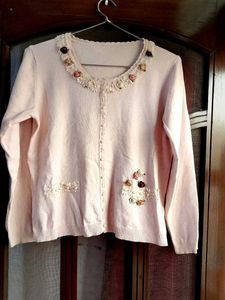 Pearls &amp; Flowers embellished Sweater