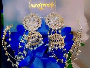 Pearl Bahubali Earrings For Women