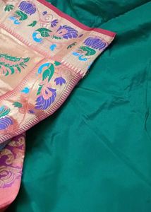 Pure Silk Green Paithani Traditional With Blouse