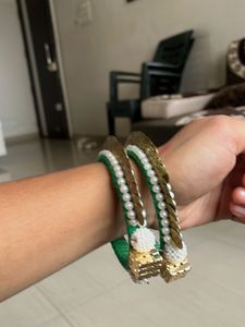 Green Bangles Set Of 2