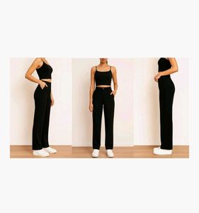 Wide Leg Black Denim Jeans