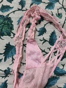 Pink Lace Thong Panty