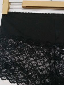 (400)Chic Black Lace Boy Shorts Underwear