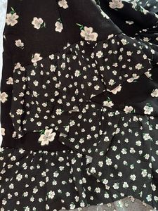Floral Ruffle Asymmetrical Skirt