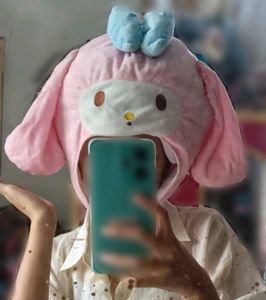 Sanrio My Melody Kawaii Head Plushie Hat/Cap