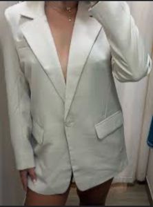 H&M Satin Collar beige Blazer