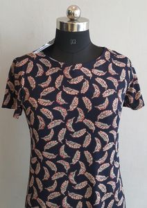Feather Print Mini Dress