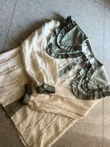 Ruffled Collar Button-Up Top