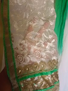 White And Green Dress