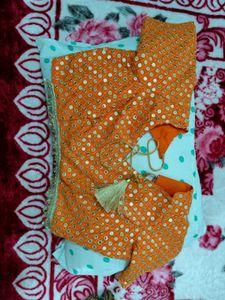 Orange Embroidered Lehenga Choli